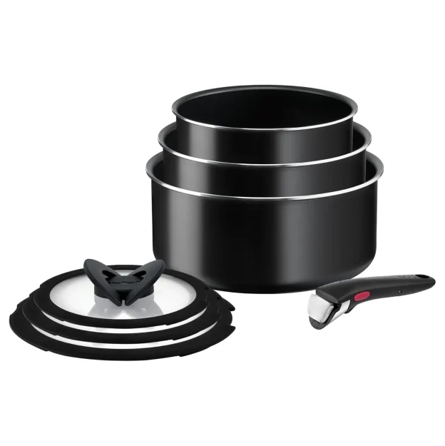 سرویس قابلمه ۷ پارچه تفال سری اینجنیو مدل L1599602 با دسته متحرک اصل فرانسه