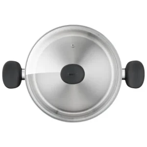 سرویس 11 پارچه استیل پرایمری تفال مدل E308SB74 (قابلمه 18,20,24 / شیرجوس دردار 16 / 3 ابزار) – تصویر ۲