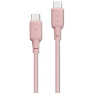 کابل USB-C به USB-C فیلیپس مدل DLC6541CW صورتی اصل