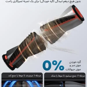 برس های ضد گره دو لول جارو رباتیک یوفی E28 Omni با درصد پیچش صفر درصد مو
