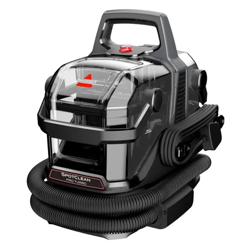 نمای بدنه و طراحی ظاهری لکهبر و مبلشوی بیسل مدل SpotClean Turbo Pro با خرطومی مشکی
